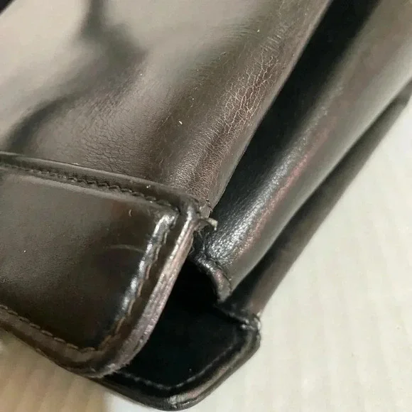 Gucci vintage black leather satchel handbag - Picture 10 of 15